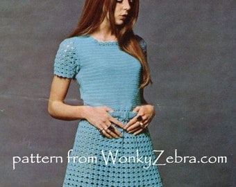 Crochet Dress Pattern Vintage PDF 096 Dolly Dress 8005 from WonkyZebra