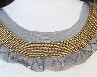 Cute embroidered and beaded applique black color