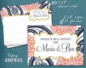 Paisley and Mums. Navy Gold Coral. Pretty Advice & Well Wish Cards. Printable Cards, Any Colors by Tipsy Graphics Il_170x135