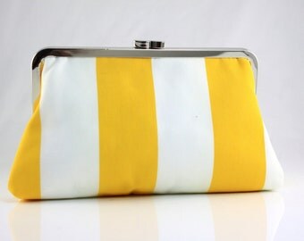 yellow and white clutch