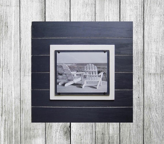 Navy Blue Distressed 8x10 Plank Frame 21X21 Nautical Frame