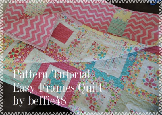 Easy Frames Quilt Tutorial, Use Charm Pack, Jelly Roll, Honey Bun from beffie48 on Etsy Studio