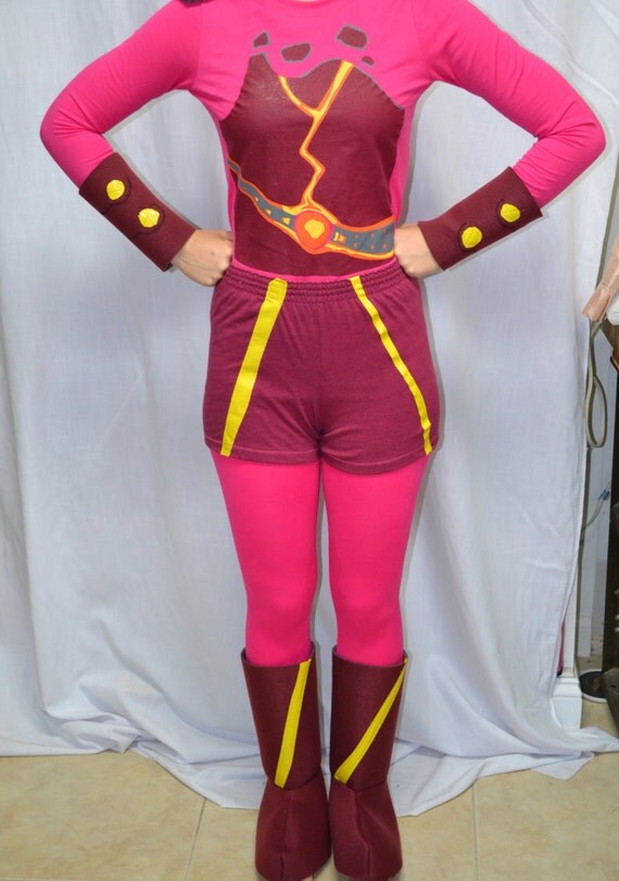 Items similar to Lava Girl Costume 7 pc Silkscreened long sleeve Tee