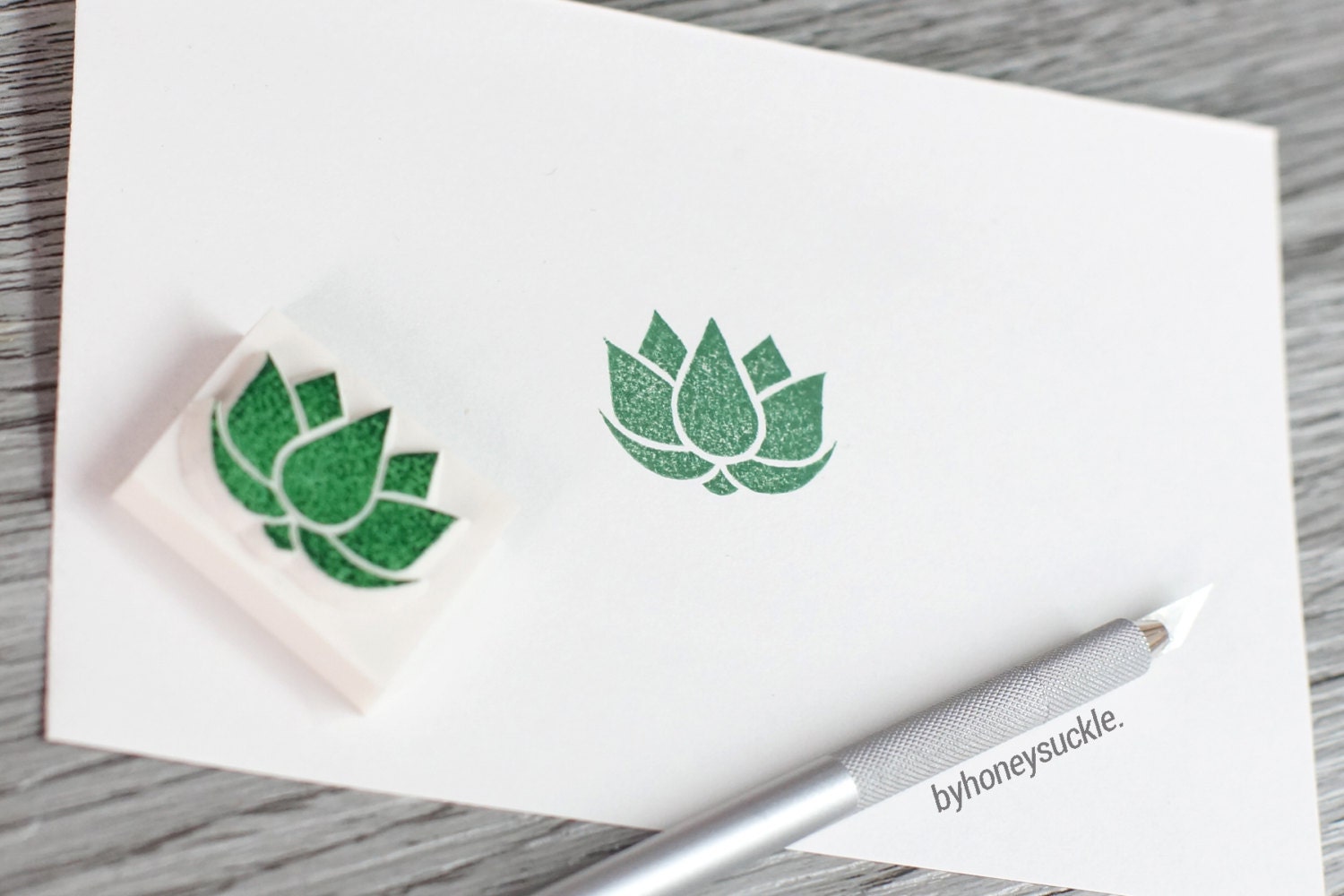 lotus stamp lotus rubber stamp water lily stamp waterlily