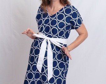 LINED Jack Maternity Hospital Gown - Navy Pearl Bracelets - Choose Your Lining Color- by Mommy Moxie