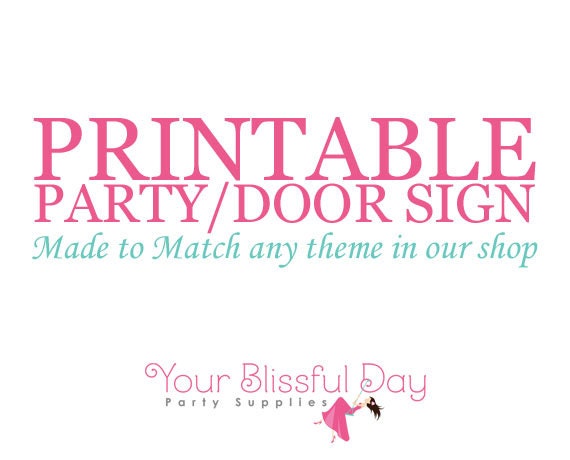 Made to Match Personalized PRINTABLE Party/Door Sign (Any theme in our shop) Il_570xn