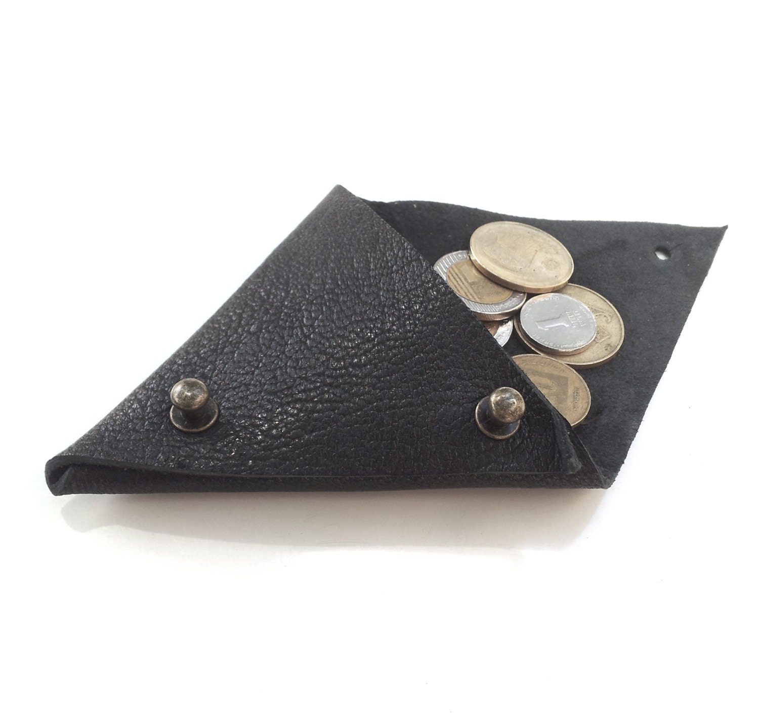 Leather Coin Pouch Mens wallet Change purse by TahelSadot