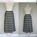 55% OFF SALE Full Pleated Skirt / Gray and Yellow Small 1970s Skirt / Pleated Wool Blend Skirt / Vintage Pleated Skirt / Mad Men Gray Skirt