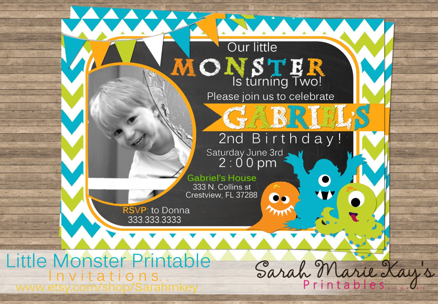 Little Monsters Printable Birthday Invite Monster birthday