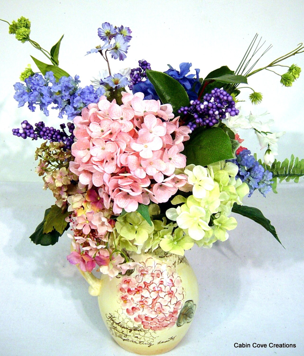 Custom Silk Floral Arrangement Centerpiece by cabincovecreations