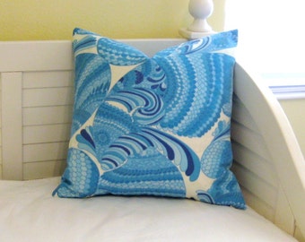 Trina Turk for Schumacher Pisces in Pool Abstract Fish Design Indoor Outdoor Pillow Cover
