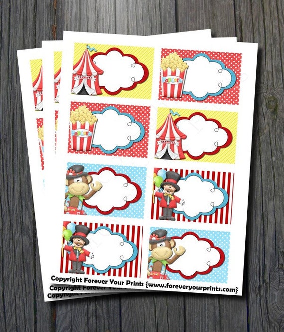 Carnival Buffet Table Cards - INSTANT DOWNLOAD Il_570xn