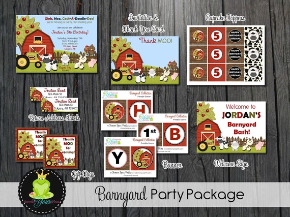 Barnyard Birthday Party Package - Printable Party Pack Il_570xn