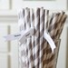 50 Gray Paper Straws Grey Striped Retro Vintage Style Carnival Circus Wedding Birthday Bridal Baby Shower W/ Printable Flags I Created