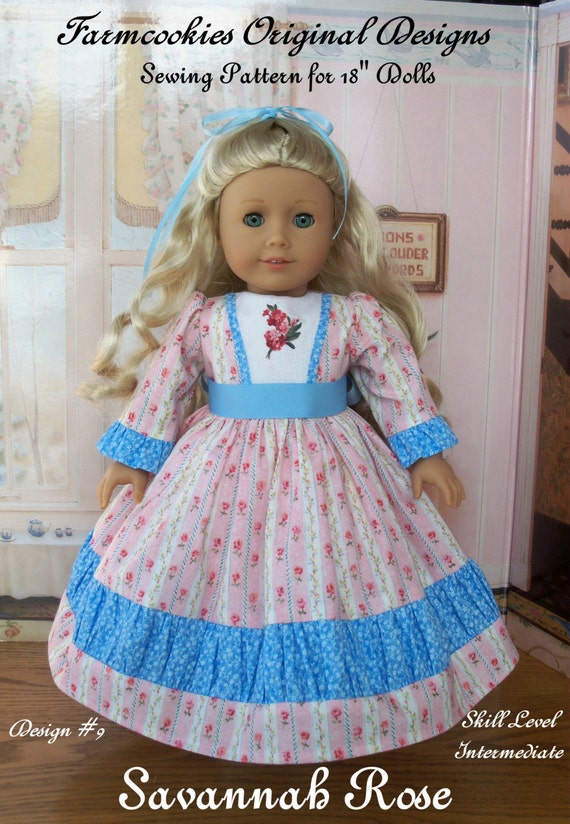 PRINTED Sewing Pattern Historical Savannah Rose / Sewing Patterns for American Girl or other 18" Dolls