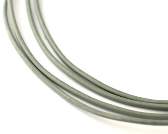 LRD0115032) 1.5mm Iceberg Genuine Round Leather Cord. 1 meter, 3 meters, 5 meters, 10 meters, 20.35 meters. Length Available.