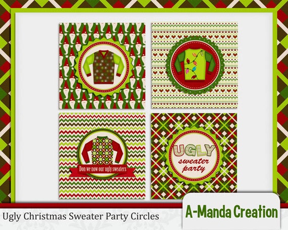 Ugly Christmas Sweater Party Printable Party Circles Il_570xn