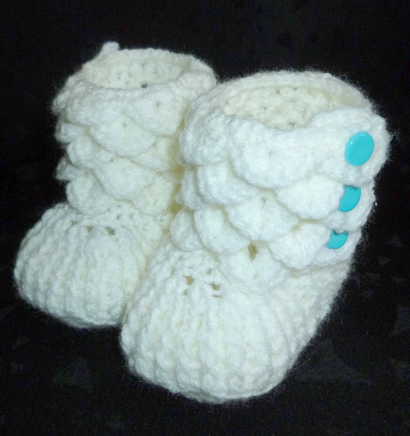 Crocodile Stitch Baby Booties/ Crochet Baby boots Crocodile