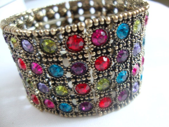 Vintage Jessica McClintock Austrian Crystals Bracelet Stretch   Il 570xN.531833791 Lpr7 