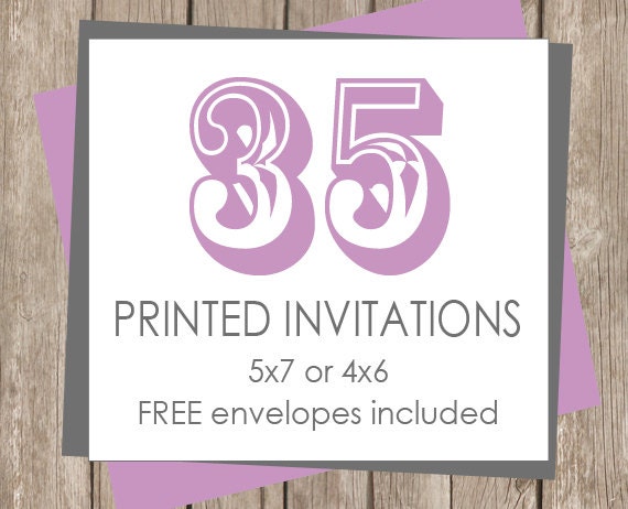 35 Printed Invitations (includes white envelopes) Il_570xn