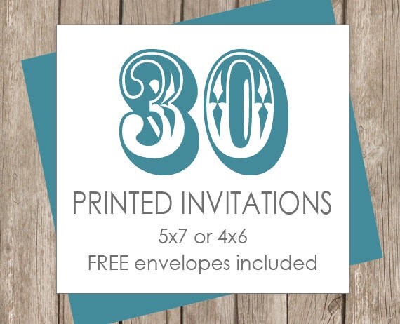 30 Printed Invitations (includes white envelopes) Il_570xn