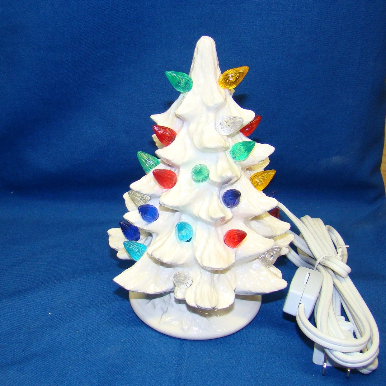 7 inch white ceramic christmas tree handmadewith electric 7 inch white ceramic christmas tree handmadewith electric
