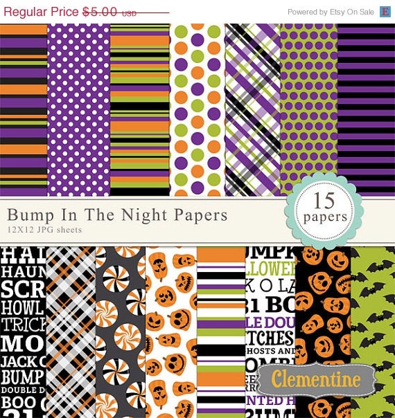 35% OFF SALE Halloween digital paper 12x12, digital scrapbooking paper, royalty free- Instant Download Il_570xn