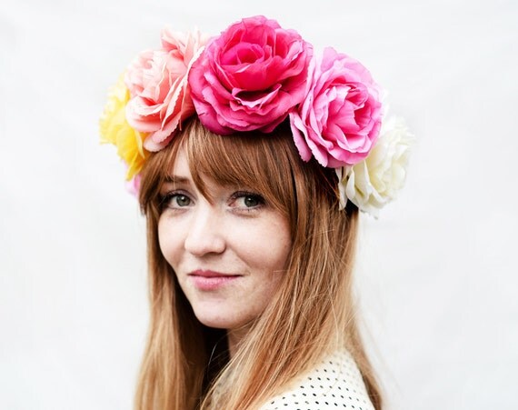 Day of the Dead Flower Crown Dia de los Muertos Headpiece