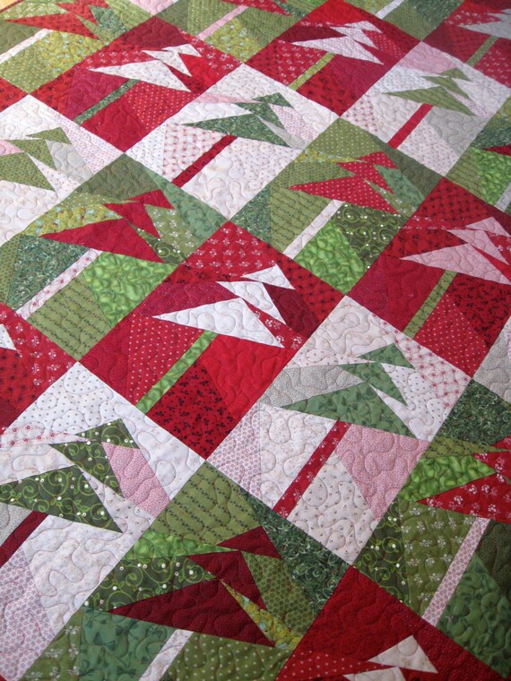Art Quilt Wall Hanging Lap Quilt Modern Trees by SallyManke