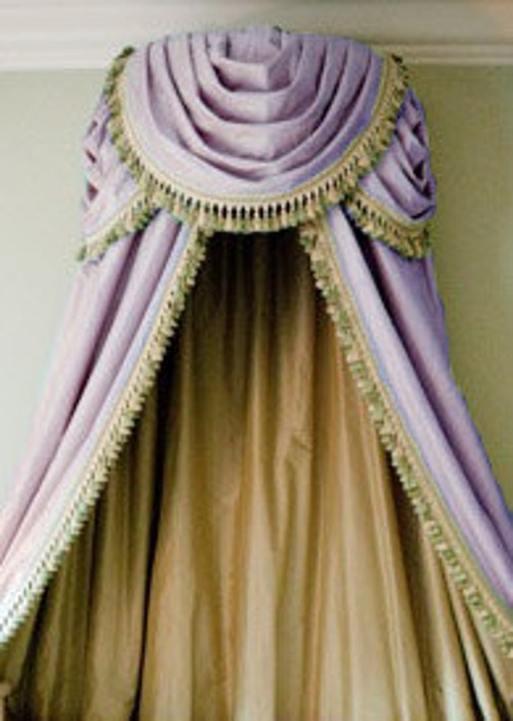 Items similar to Triple Swag in Elegant Silk Bed Canopy or Lavender