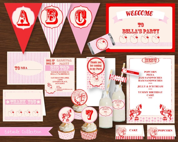 Carnival Party - Pink Printable Package - Instant Download Il_570xn