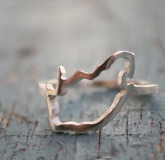 ... South Africa delicate ring African continent ring sterling silver