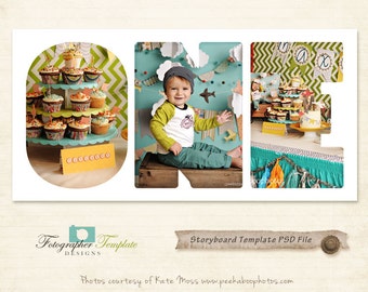 Baby Storyboard Template Cake Smash Collage Storyboard Photography Templates - S132