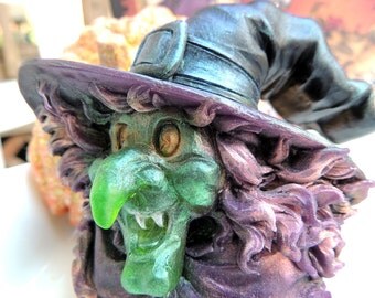 WICKED WITCH SOAP Halloween Soap, Scented in Caramel Apple, Witch Soap, Novelty Soap, Party Favor, Vegetable Based, Handmade