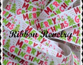 Merry Grinchmas 7/8" grosgrain ribbon- Suess inspired Il_170x135
