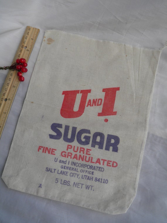 U And I Sugar Sack 5 Lb Vintage Flour By Greengableslane