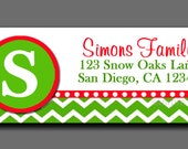 Christmas Monogram Printable or Printed - Printable Enclosure, Gift Tag or Return Address Label Il_170x135