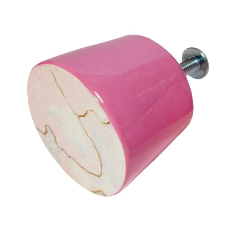 Small Handmade Ceramic Furniture Knob / Drawer pull. Round