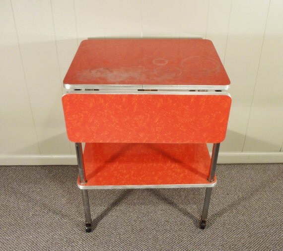 Rossa formica 50s cucina carrello mobile goccia di gillardgurl