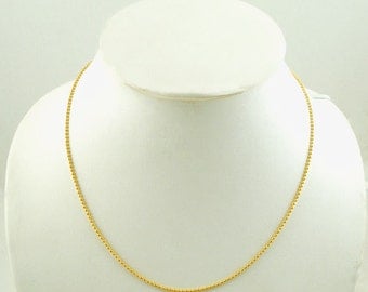 10 Bright Gold Plated BALL CHAIN Necklaces, lobster clasp, 16" long, 1.5mm fch0084