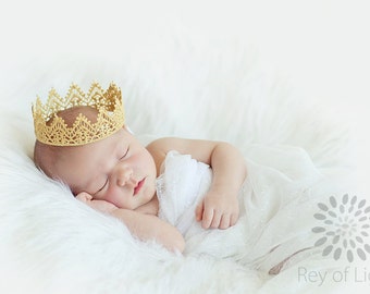 Newborn Crown, Sweetest Little Gold Lace Crown, Newborn Photography Prop, Baby Crown, Lace Crown, Infant Crown