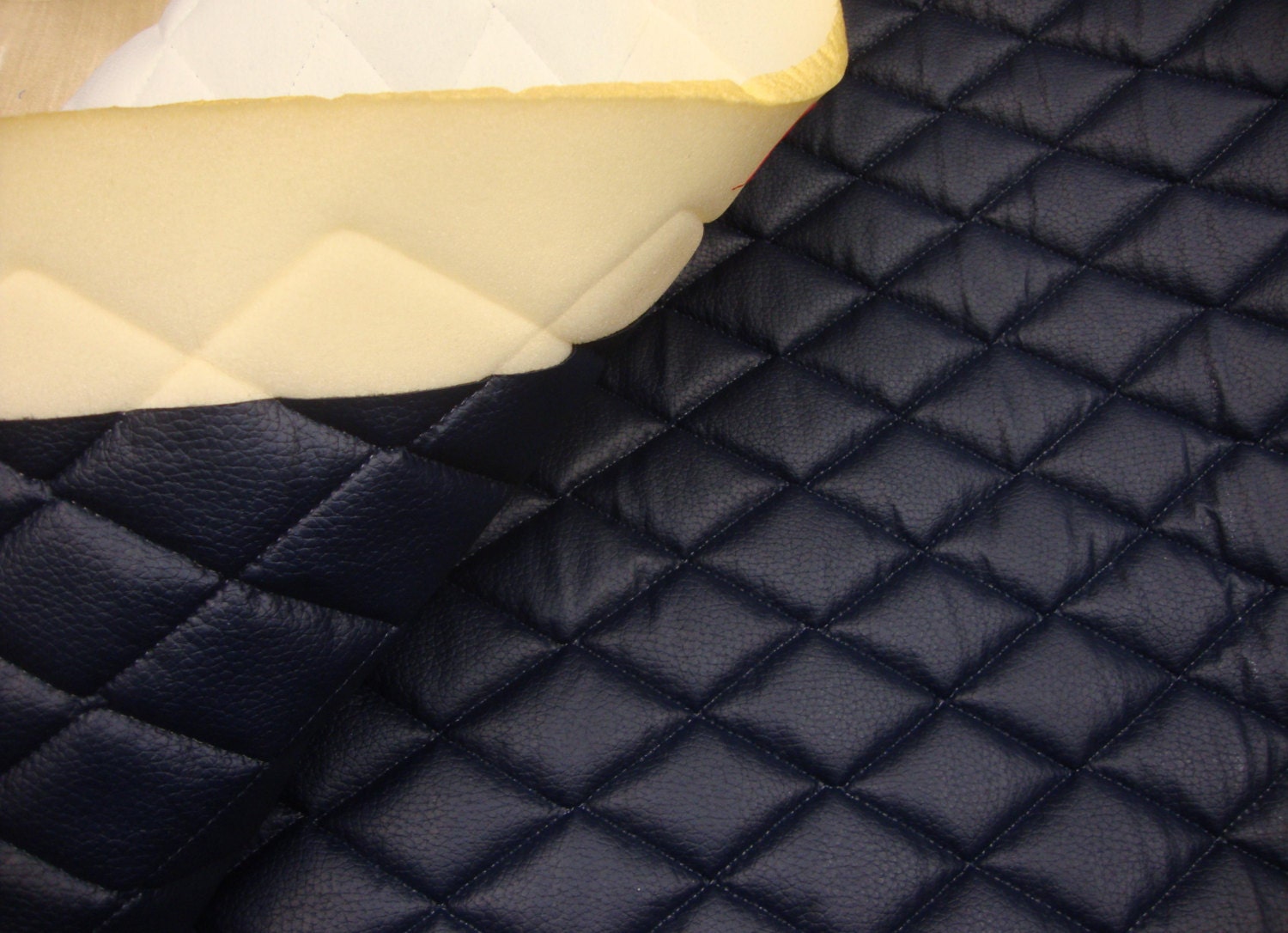 Navy Quilted Vinyl fabric with 3/8 Foam Backing
