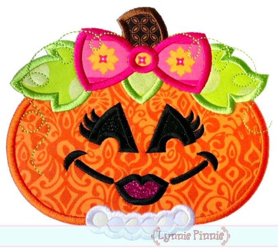 Items similar to Cute Girly Pumpkin - Appliqued and Personalized on Etsy