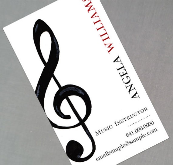 Personalized Music Notes Business Card with Treble Clef Set