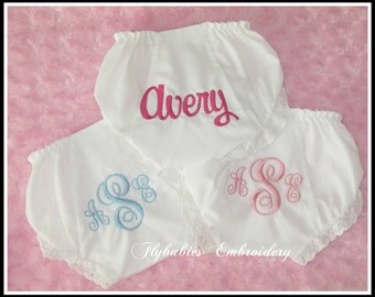 Set of 3 Personalized Baby Bloomers / Personalized Diaper Covers - Mix and Match