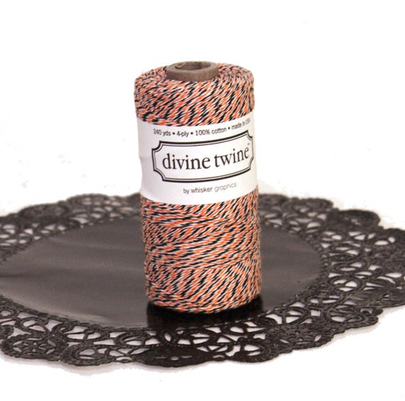 Halloween baker's twine- 240 yard spool black, orange, and white twine