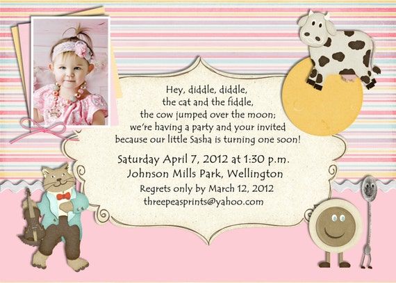 Nursery Rhyme Birthday Invitation Mother Goose Theme