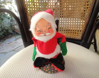 Vintage Annalee Doll Santa Claus Warming Himself By Stove 1963 #4904