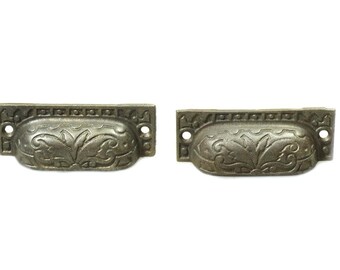 6 Bin Pull Drawer Pulls Distressed Cast Iron Cottage Chic