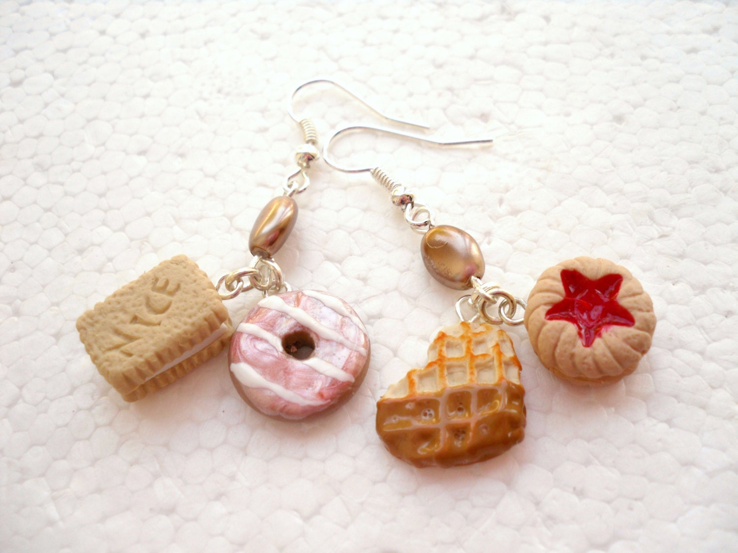 Cookie Earrings. Polymer Clay. by GiraffesKiss on Etsy